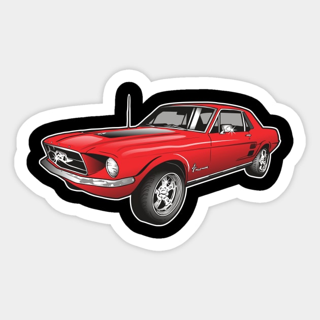 Mustang! Sticker by the Mad Artist